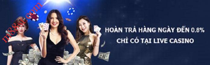 Khuyến mãi hoàn trả tối đa 0.8% M88